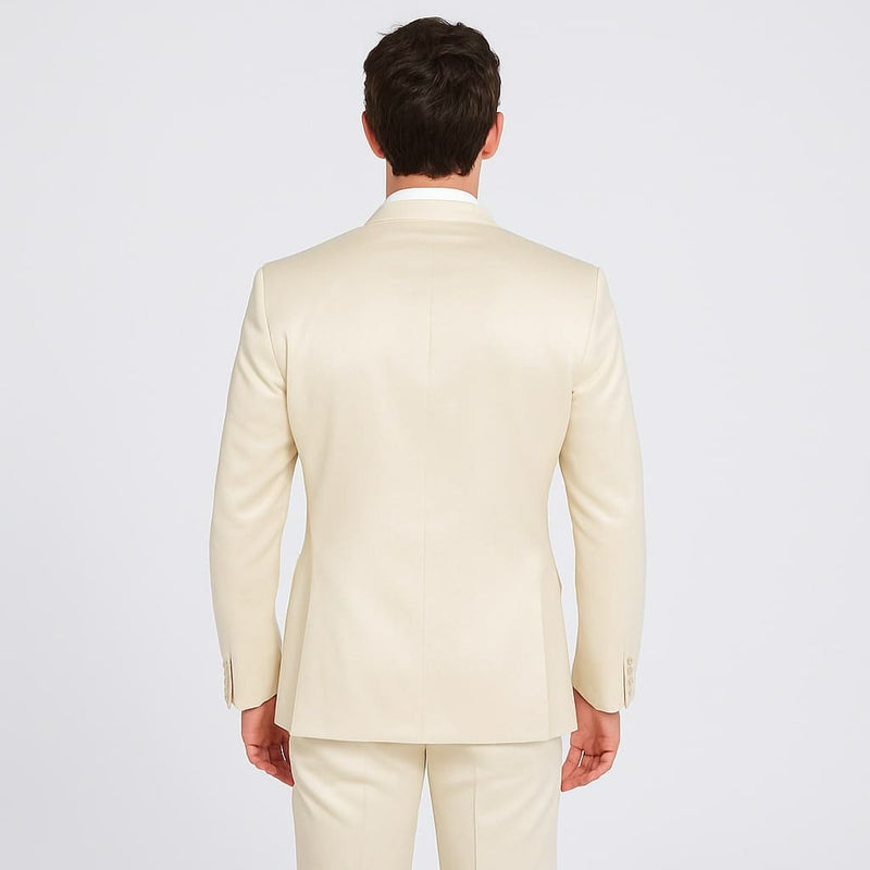 Champagne Satin Tuxedo Set â€“ 4-Piece Look for Weddings & Proms