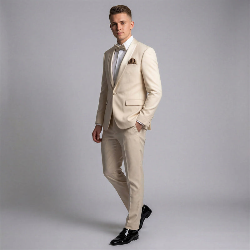 Champagne Slim Fit Shawl Lapel 2-Piece Tuxedo