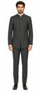 Charcoal Grey Indian Suit Color Banded Collar Suit - Chines Collar in Color Gray 5 Buttons Style