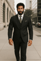 Wool Suit - Italian Made Business Suit by Statement Men's 3 Piece 100% Wool Modern Fit Suit - Sharp Plaid Pattern