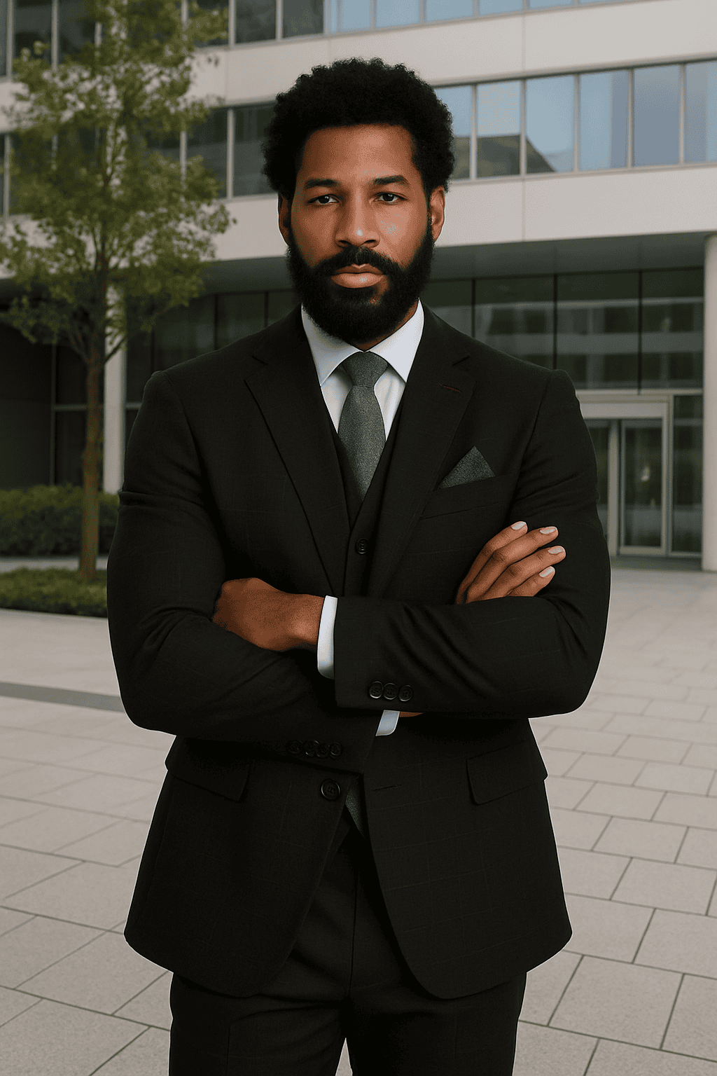 Wool Suit - Italian Made Business Suit by Statement Men's 3 Piece 100% Wool Modern Fit Suit - Sharp Plaid Pattern