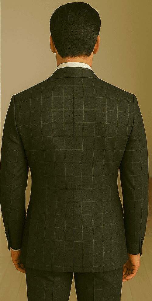 Wool Suit - Italian Made Business Suit by Statement Men's 3 Piece 100% Wool Modern Fit Suit - V-Neck Double Breasted Vest