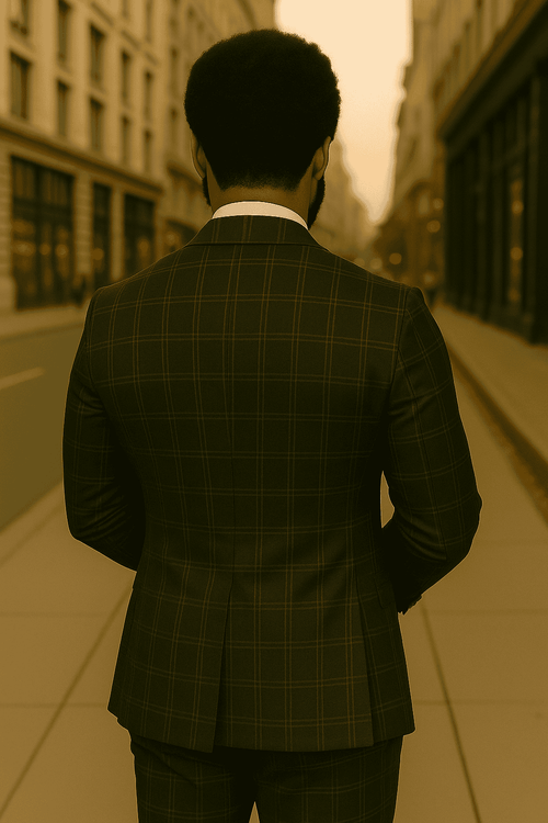 Wool Suit - Italian Made Business Suit by Statement Men's 2 Piece Big and Tall 100% Wool Fashion Suit - Bold Plaid