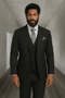 Wool Suit - Italian Made Business Suit by Statement Men's 3 Piece 100% Wool Modern Fit Suit - Sharp Plaid Pattern