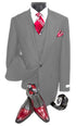 Cheap Big and Tall 3 Piece Suits - Light Grey Suit - AlbertoNardoniStore