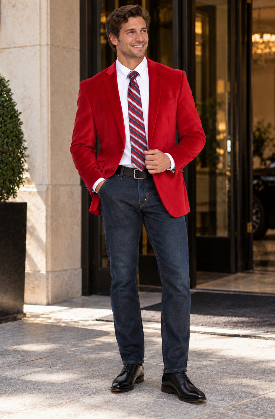 Big And Tall Blazers - Velvet ~ Blazer Jacket Sport Coat Red