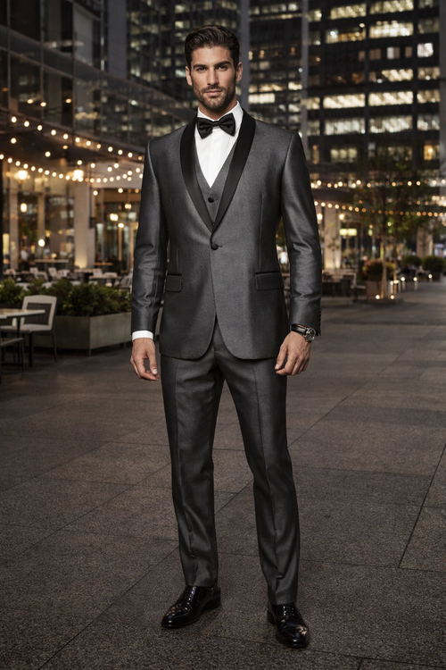 Dark Grey Groomsmen suits Groomsmen Suits With Shirt and Tie Package