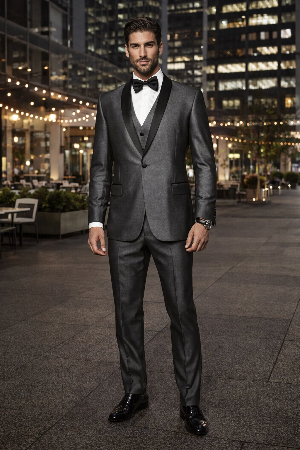Dark Grey Groomsmen suits Groomsmen Suits With Shirt and Tie Package