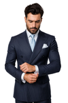 Navy with White Pinstripe Color by Rossiman