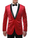 Christmas Red Blazer 1 Button Black Shawl Lapel Side Vented Velvet Two Toned Best Inexpensive ~ Cheap ~ Discounted Blazer Suit Jacket