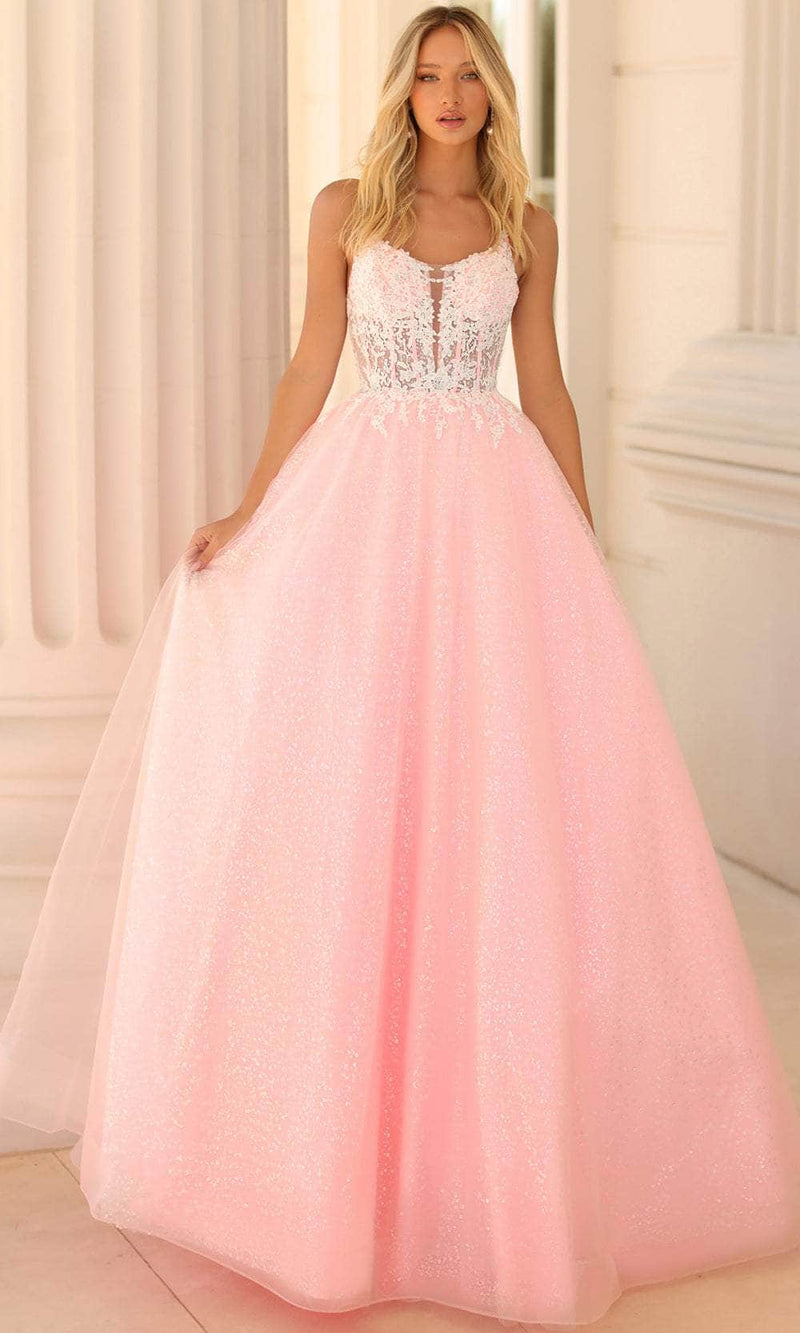 Clarisse 810602 Ball Gown Scoop Neck Spaghetti Straps Corset Lace-Up Back Quinceanera Dress