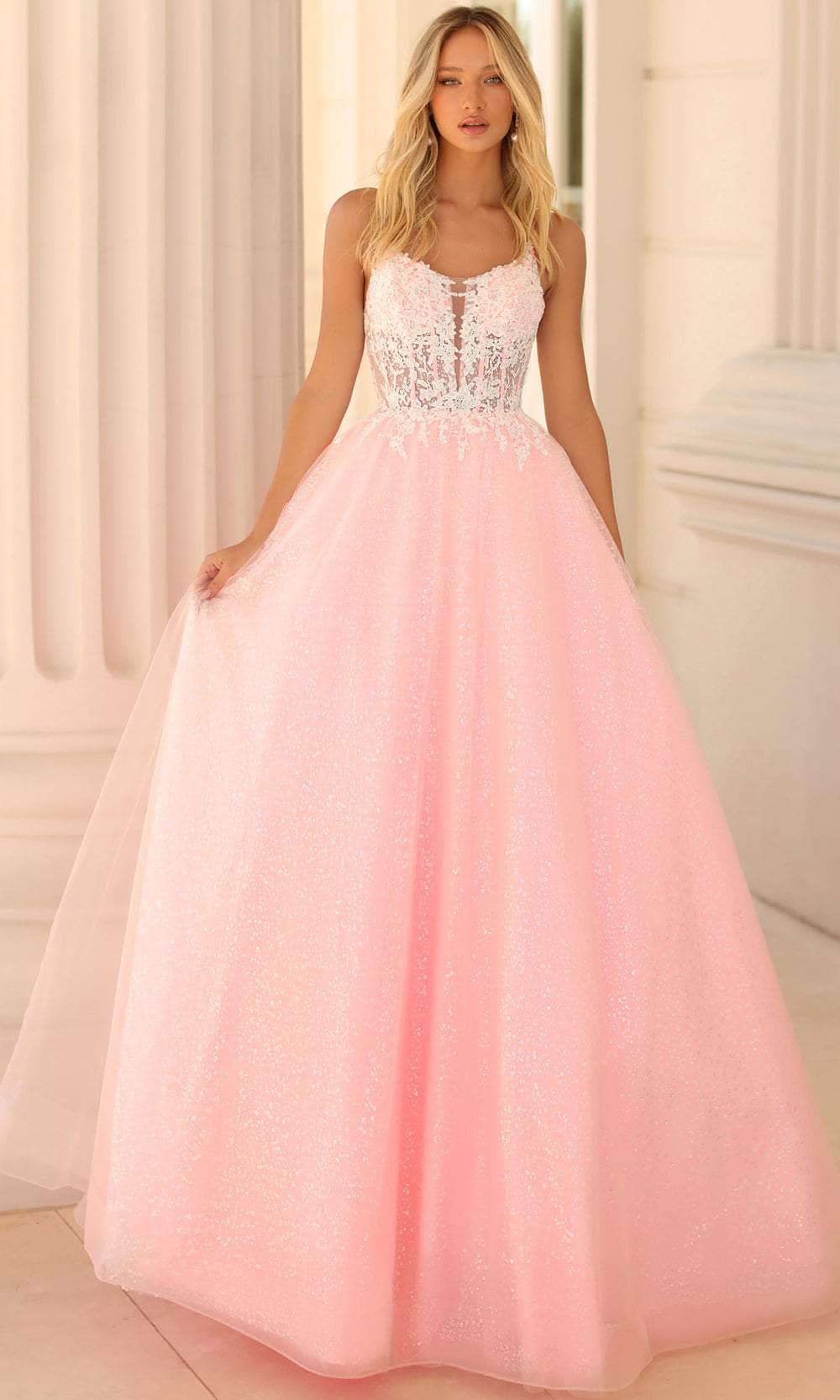 Clarisse 810602 Ball Gown Scoop Neck Spaghetti Straps Corset Lace-Up Back Quinceanera Dress