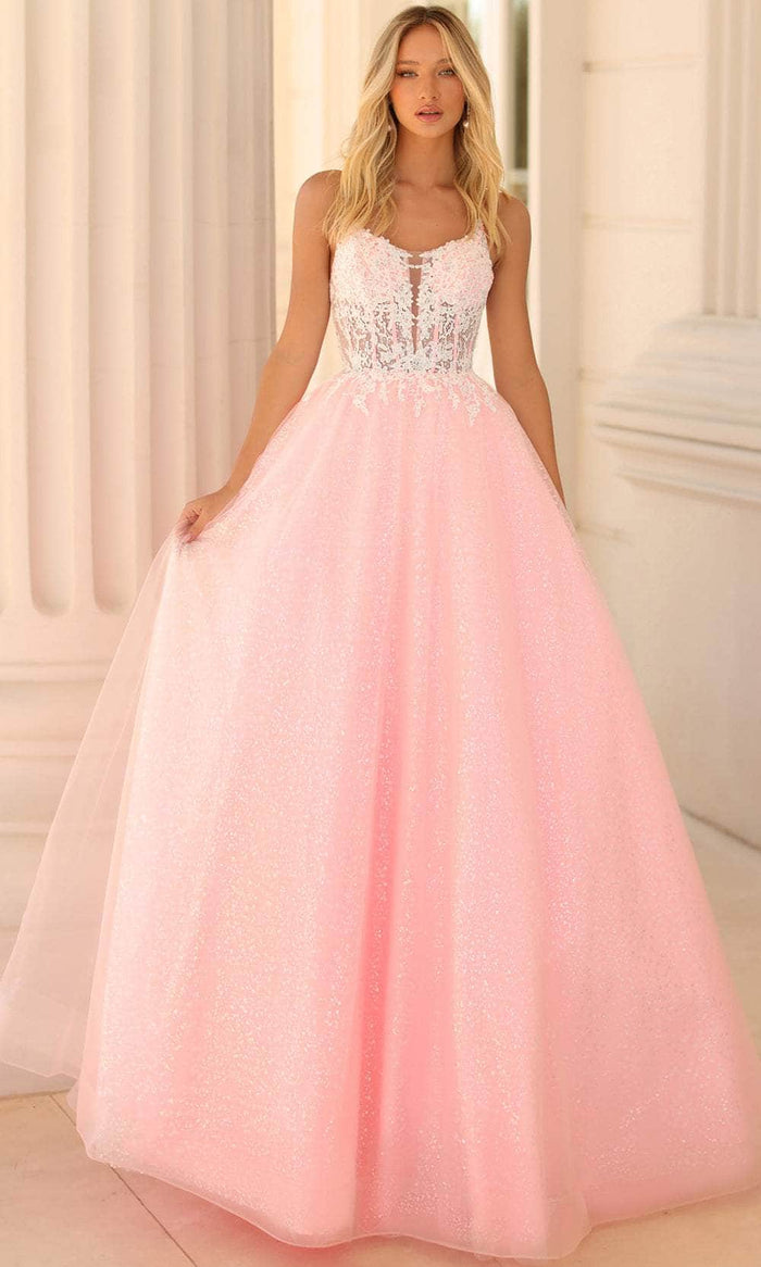 Clarisse 810602 Ball Gown Scoop Neck Spaghetti Straps Corset Lace-Up Back Quinceanera Dress