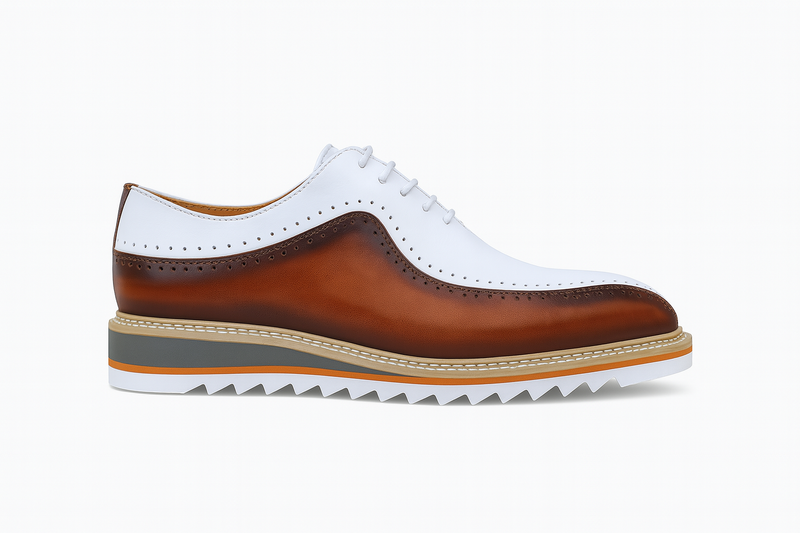 Carrucci Stylish Two-Tone Brogue Oxford