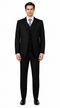 Classic Fit - Black Suit - Three Button Vested Suit - Athletic Fit