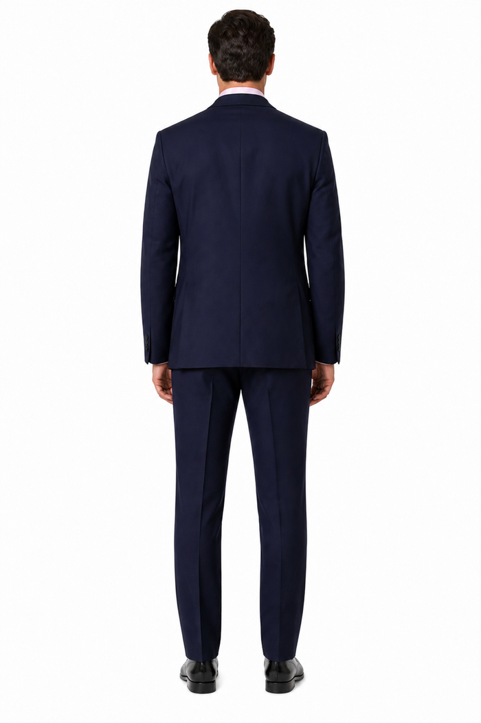 Classic Fit - Navy Suit - Three Button Vested Suit - Athletic Fit