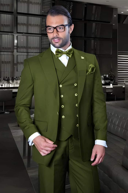 Mens Green Wool Suit - Any Brand Style Size