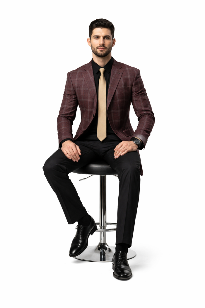 Stacy Adams Mens Hybrid Fit Sport Coat - Glen Plaid Pattern