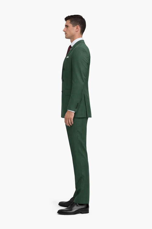 Classic Mens Green Suit Luxury Double-Breasted Outfit