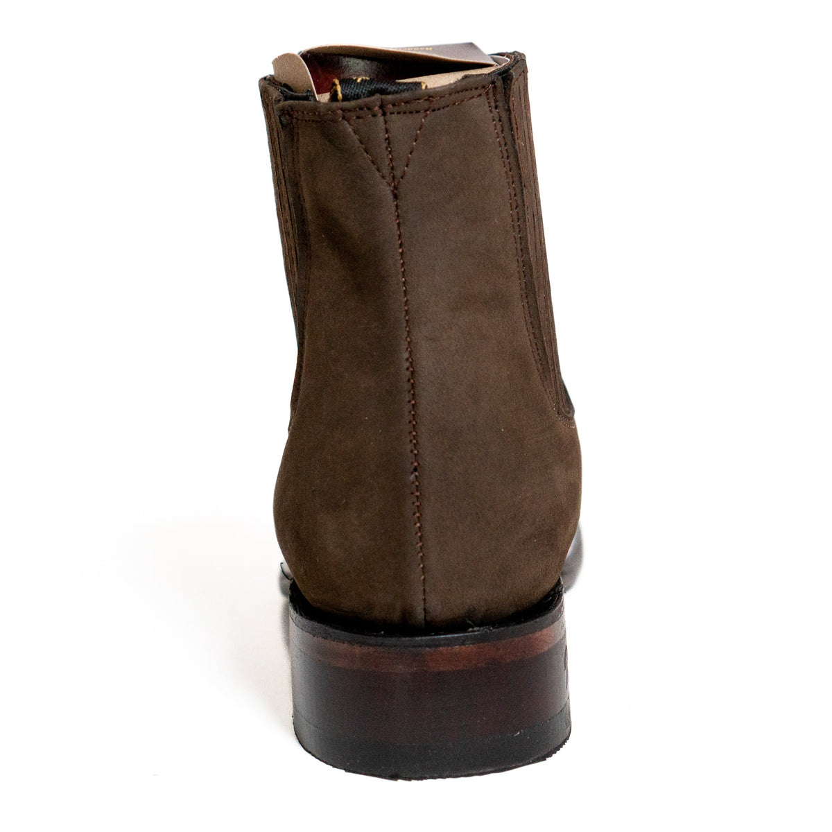 Los Altos Men's Toe Charro Short Boots Oval Nobuck Dark Tabacco - Nobuck Dark Tabacco