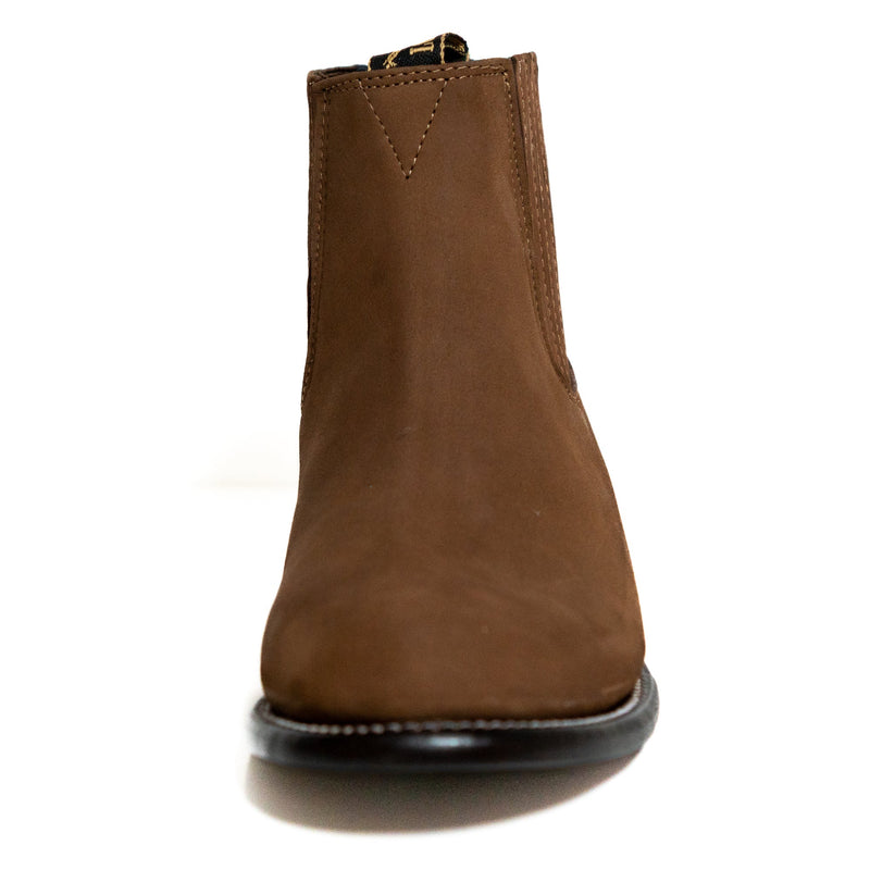 Los Altos Men's Toe Charro Short Boots Oval Nobuck Taupe - Nobuck Taupe