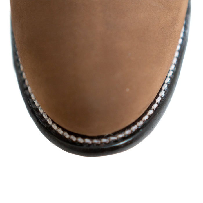 Los Altos Men's Toe Charro Short Boots Oval Nobuck Taupe - Nobuck Taupe