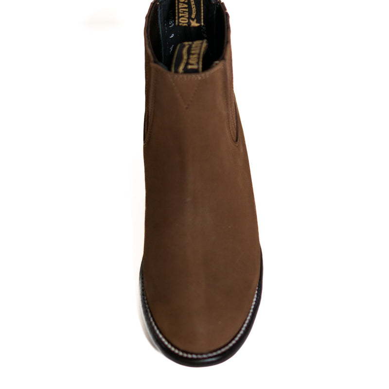 Los Altos Men's Toe Charro Short Boots Oval Nobuck Taupe - Nobuck Taupe