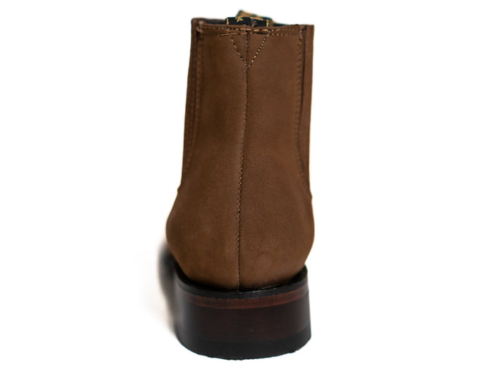 Los Altos Men's Toe Charro Short Boots Oval Nobuck Taupe - Nobuck Taupe