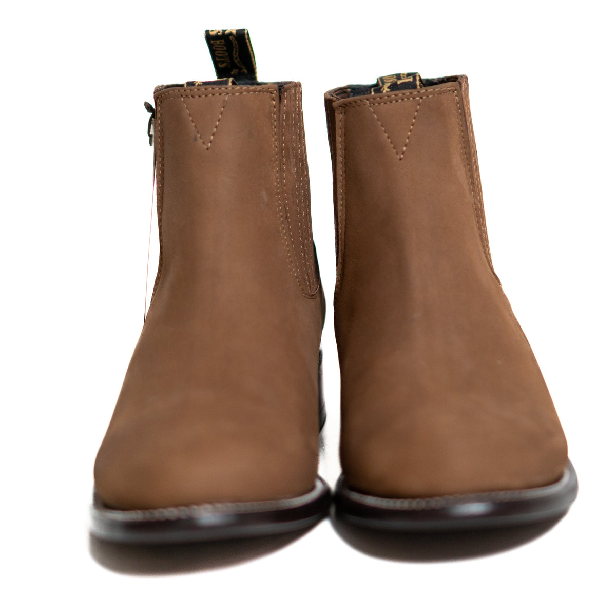 Los Altos Men's Toe Charro Short Boots Oval Nobuck Taupe - Nobuck Taupe