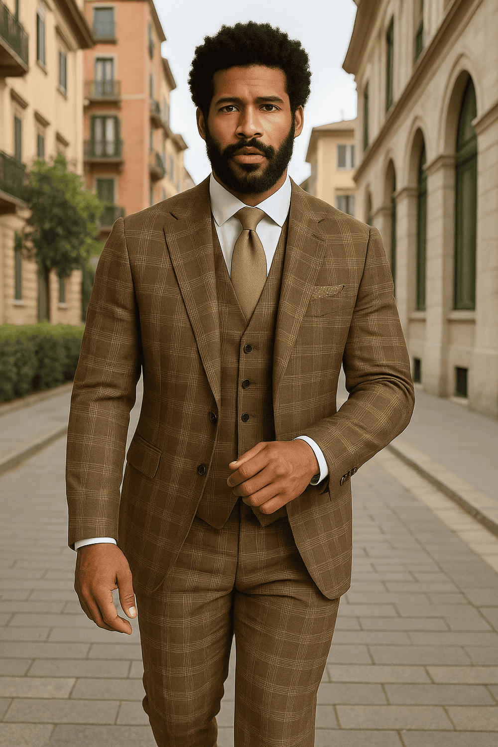 Men'S Statement Suits Clothing Confidence Plaid Charcoal Fine Brands Best Italian Style Cut Suits main image 1