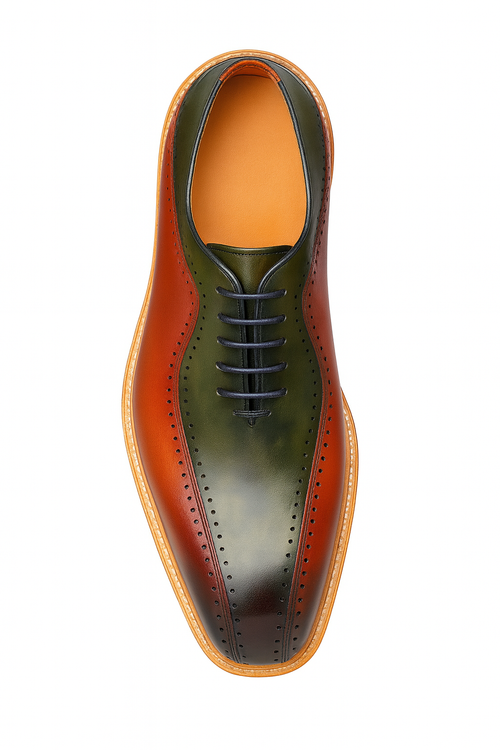 Two-Tone Burnished Brogue Oxford