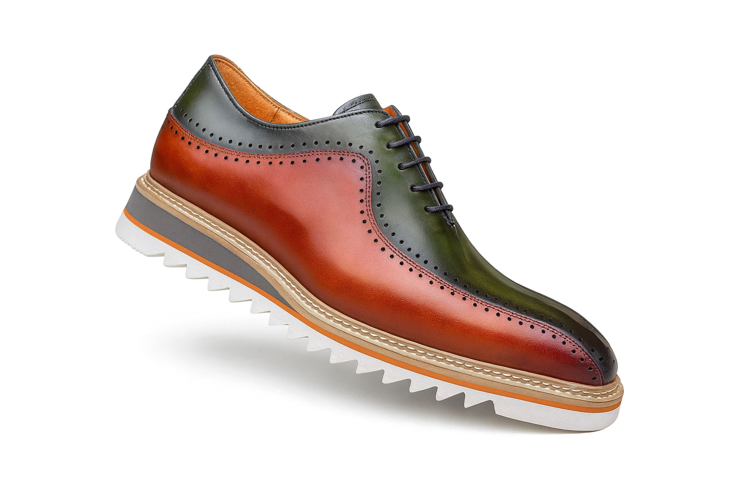 Two-Tone Burnished Brogue Oxford