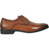 Mens Antique Plain Toe Lace Up Oxford Dress Shoe in Cognac