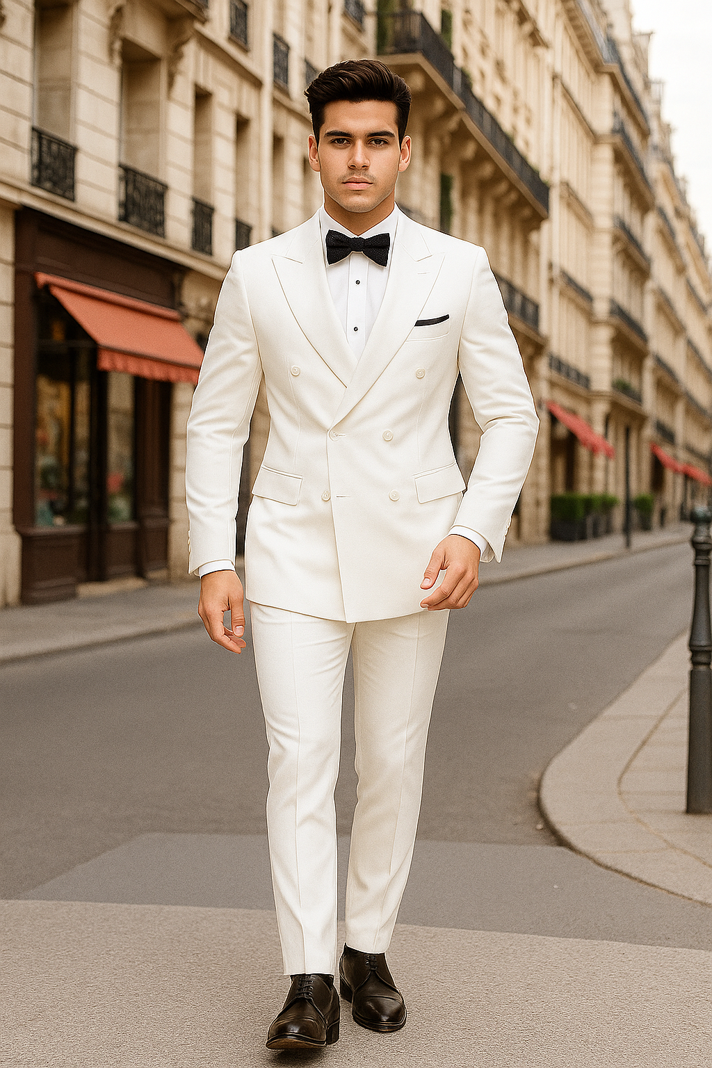 Mens Colonel Sanders White Double Breasted Suit Chest Pocket Costume