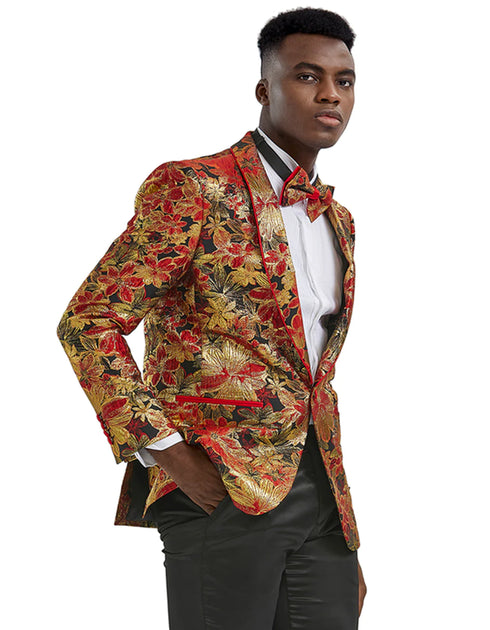 Copy of Mens Prom Tuxedo Suit Red & Gold Prom Suit - AlbertoNardoniStore