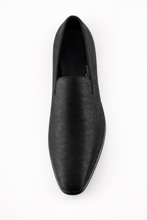 Sharkskin Black Couture 1910 Tuxedo Shoes