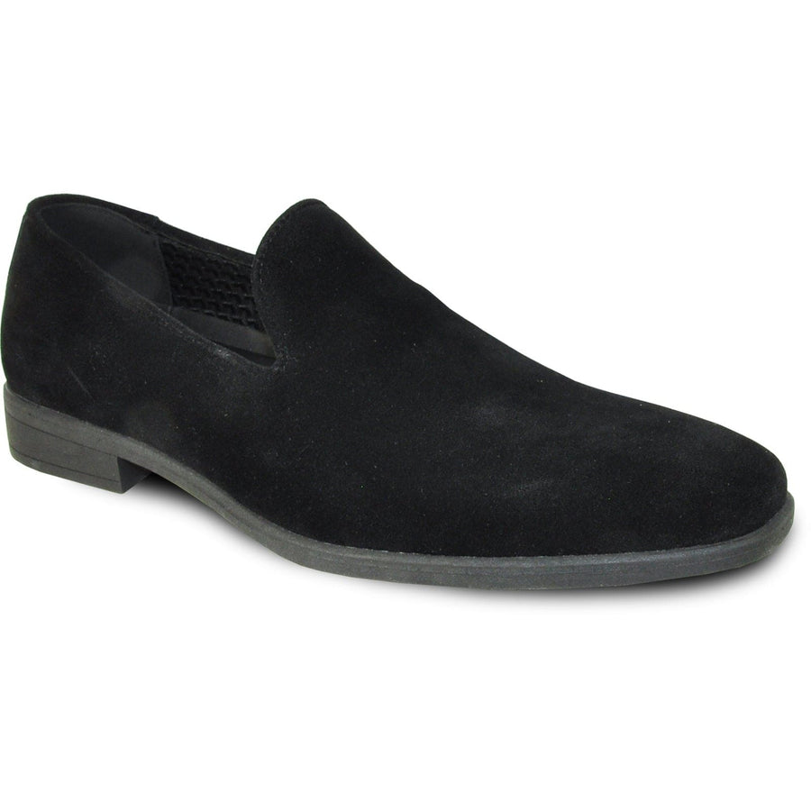 BLACK VEGAN SUEDE LOAFER DRESS SHOE FOR MEN - WEDDING & PROM