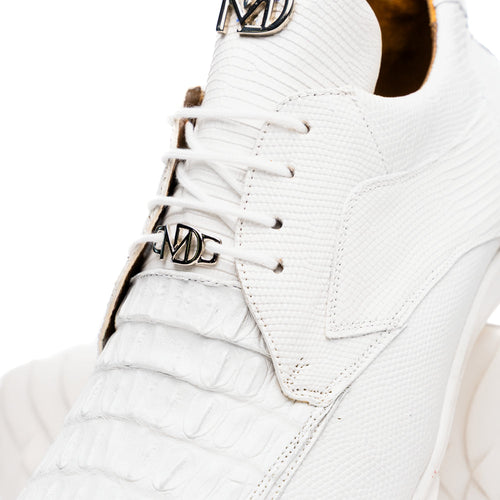 Marco_Di_Milano Crater White Leather Luxury Shoe