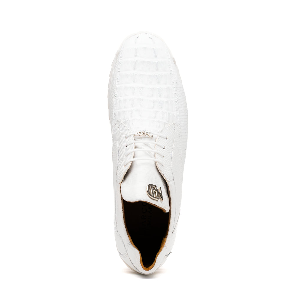 Marco_Di_Milano Crater White Leather Luxury Shoe