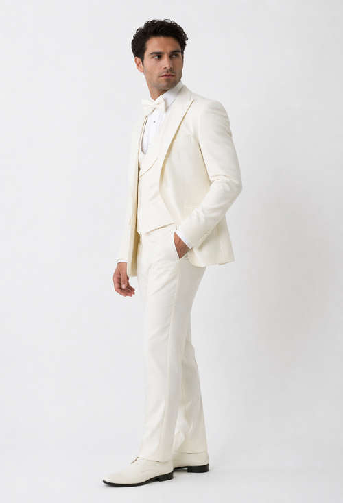Cream Suit - Ivory Tuxedo - Off White Paisley Suit - Floral Tuxedo -  Wedding Tuxedo | Alberto Nardoni