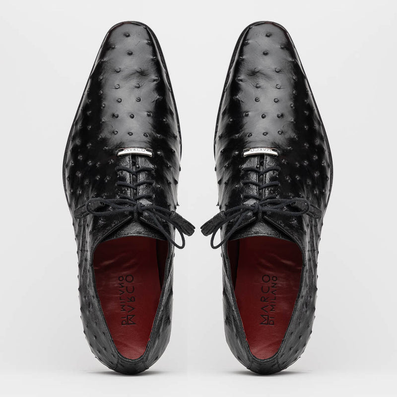 Marco Di Milano Criss Ostrich Quill Dress Oxfords Black