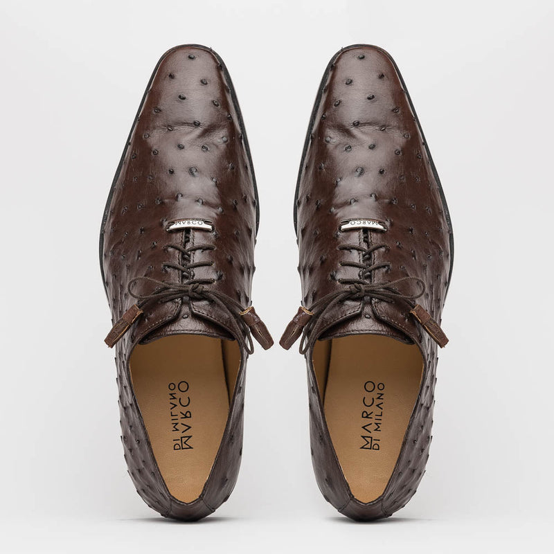 Marco Di Milano Criss Ostrich Quill Dress Oxfords Brown