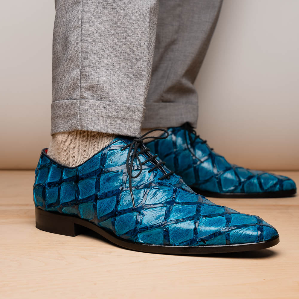 Marco Di Milano Olivieri: Caribbean Blue Leather Shoes