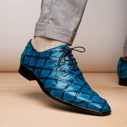 Marco Di Milano Olivieri: Caribbean Blue Leather Shoes