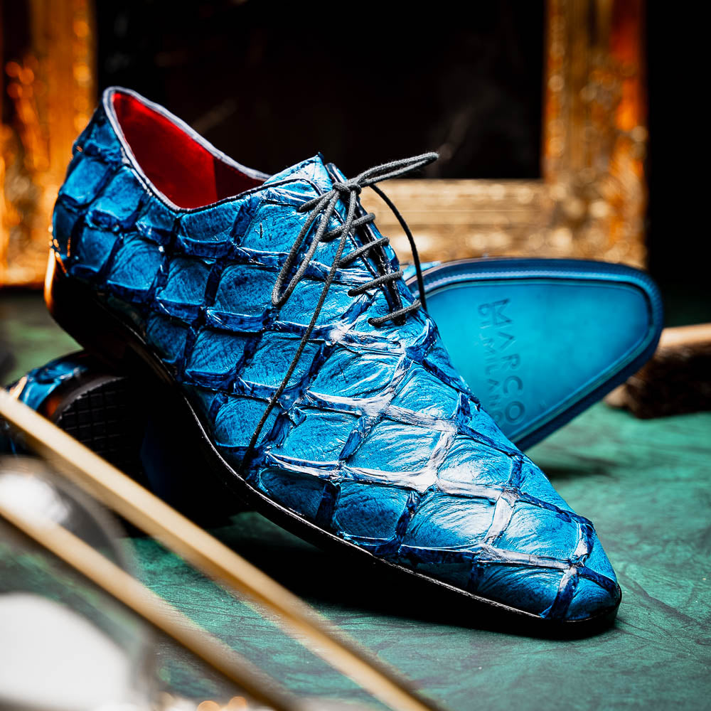 Marco Di Milano Olivieri: Caribbean Blue Leather Shoes