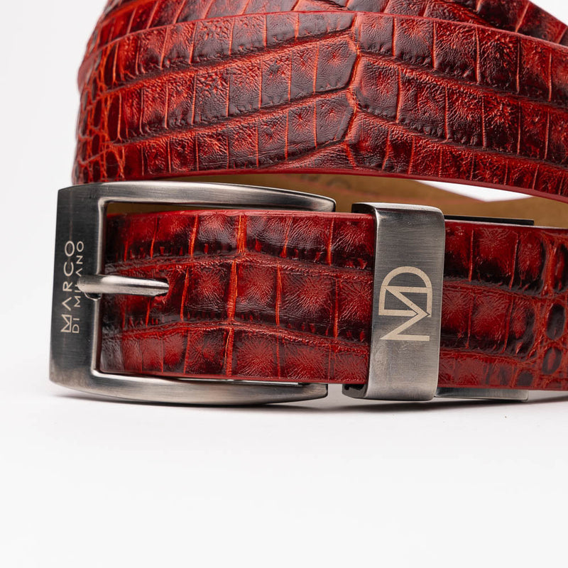 Marco Di Milano Riccardo Belt - Antique Red Leather Shoe