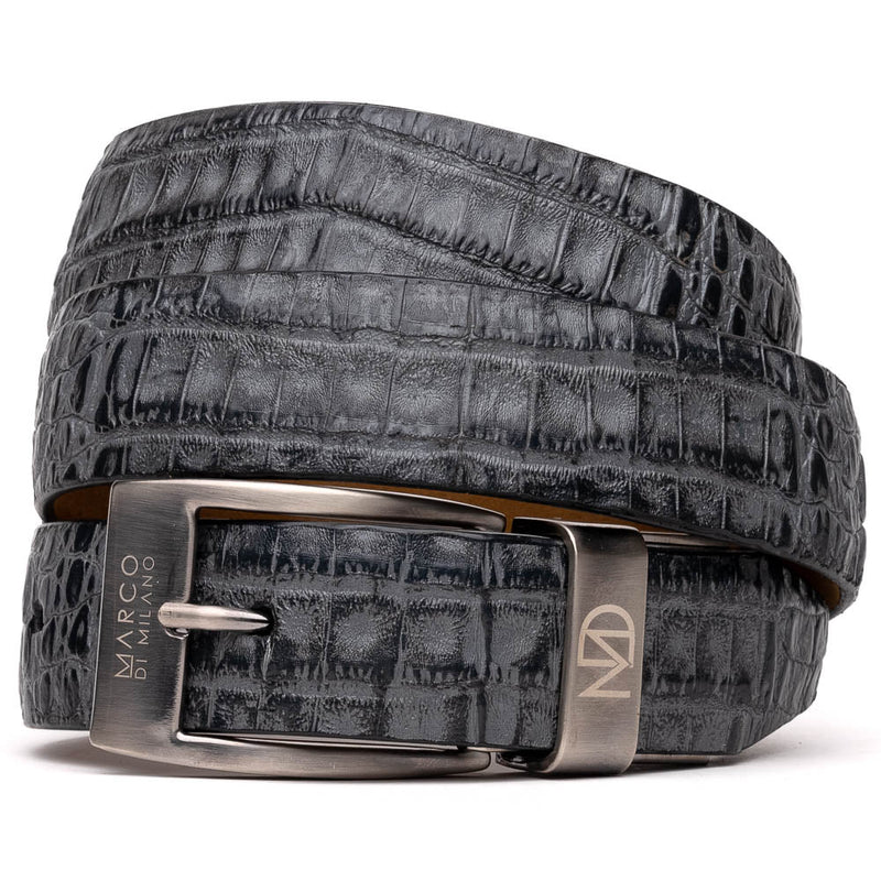 Marco Di Milano Riccardo Belt Gray Leather Loafer