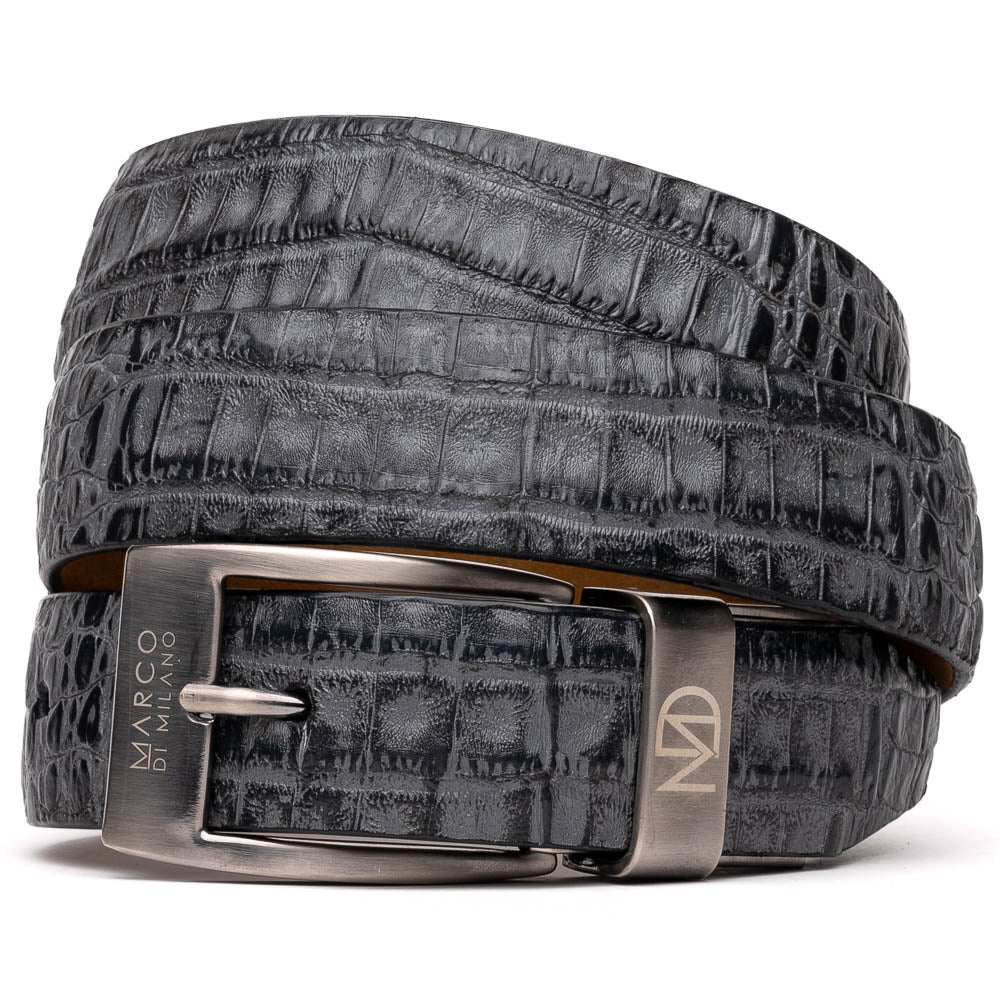 Marco Di Milano Riccardo Belt Gray Leather Loafer