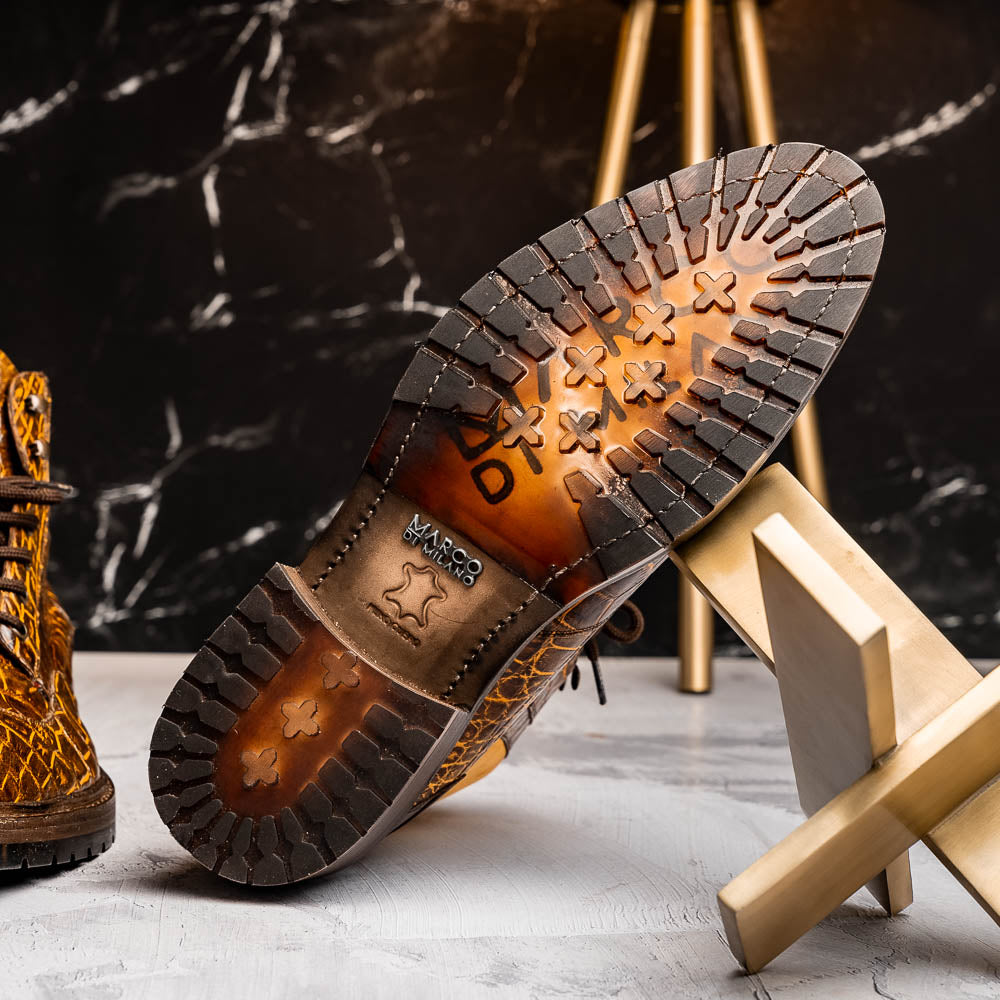 Marco Di Milano Potenza: Mustard Brown Leather Dress Shoe