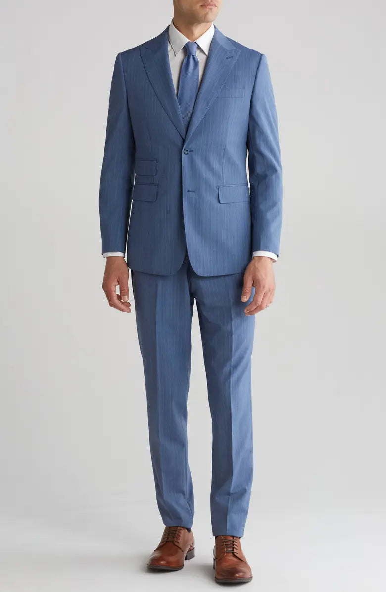 Mens Plaid Wool Blend Two-Piece Suit – Trim Fit